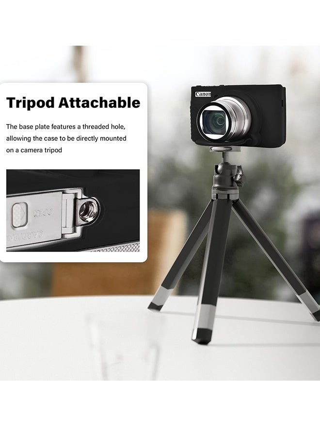 Silicone Protective Case for Canon Powershot SX740 SX730 HS Camera with Removable Lens Cover Tempered Glass Screen Protector Soft and Rubber Protective Sleeve Anti Slip Anti Scratch,Black - Image 5